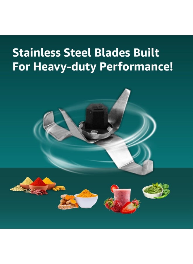 هافلز Havells Pulse 500 Watt Mixer Grinder|3 Stainless Steel Leak-Resistant Jars (400ml, 800ml, 1.2L)|3 Speed Control|Heavy-Duty ABS Body|Durable SS Blades|Air Vent Technology |1 Year Product Warranty|Black - Image 3